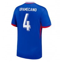 Camisa de Futebol França Dayot Upamecano #4 Equipamento Principal Europeu 2024 Manga Curta